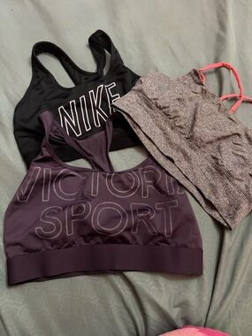 Nike Black Sports Bra with White Logo - Women's Intimates
